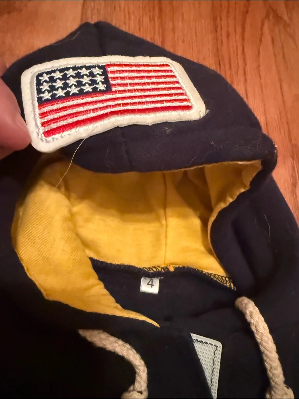 Pet Navy Hoodie with Yellow USA Appliqué